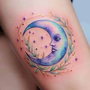 star moon tattoo designs