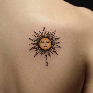 star sun and moon tattoo designs