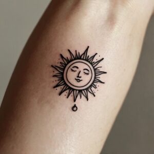 sun and moon design tattoo