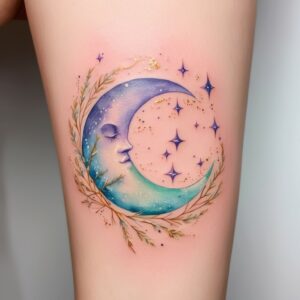 sun and moon tattoo design