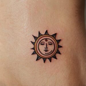 sun and moon tattoo design