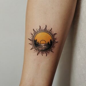 sun flower tattoo designs