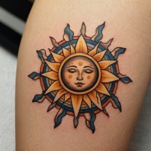 sun rays tattoo design