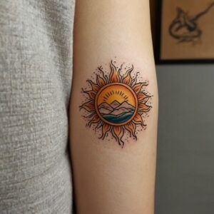 sun tattoo designs for females