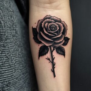 traditional black rose tattoos