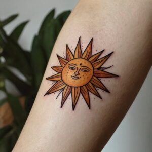 tribal sun tattoo design