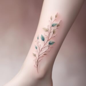 vine with roses tattoo designs