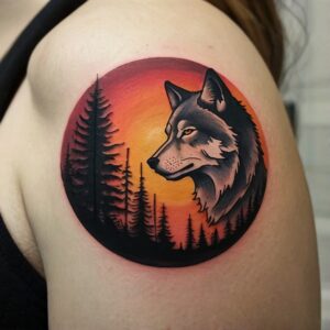 wolf head tattoo design