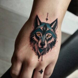 wolf headdress tattoo design