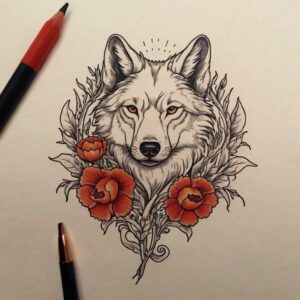 wolf tattoo stencil designs