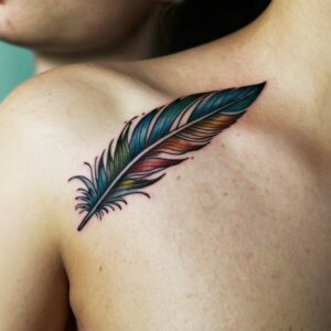 wrist female feather tattoo designs