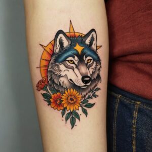 yin yang wolf tattoo designs