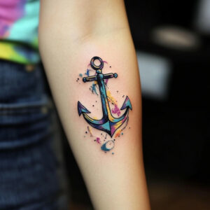 anchor compass tattoo