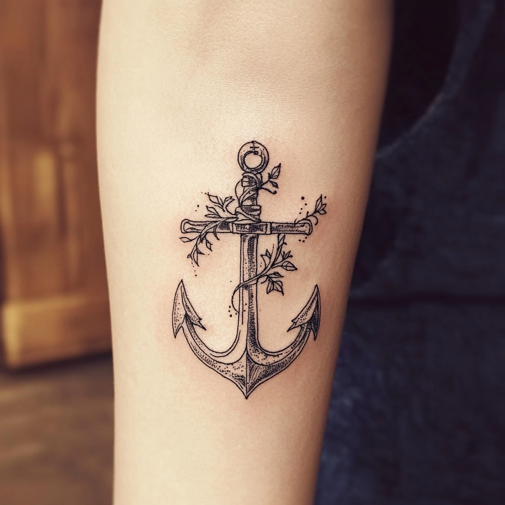 anchor cross tattoo