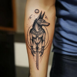 anubis egyptian god tattoo