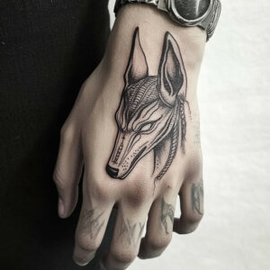 anubis forearm tattoo