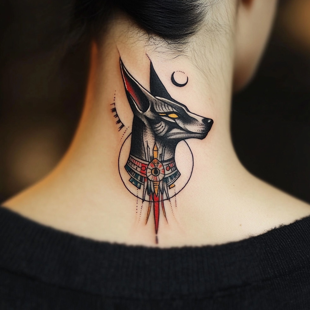 anubis god tattoo