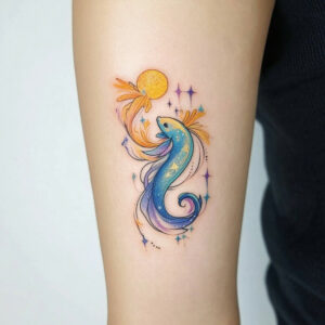 aquarius flower tattoo