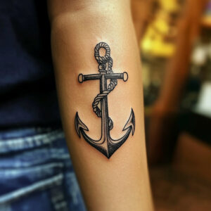 black anchor tattoo