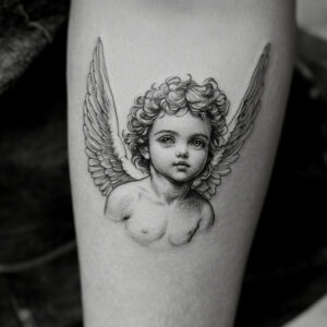 cherub tattoo outline