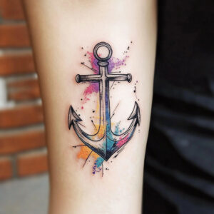 compass and anchor tattoo