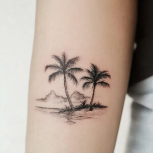 palm and beach tattoo