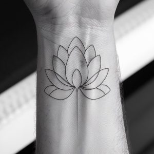 simple small lotus flower tattoo