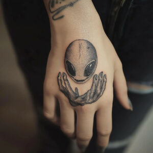 alien spaceship tattoo