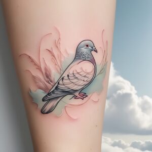 bird and roses tattoo designs