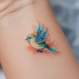 bird flower tattoo designs