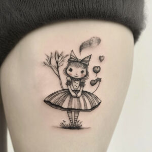 dark alice in wonderland tattoo designs