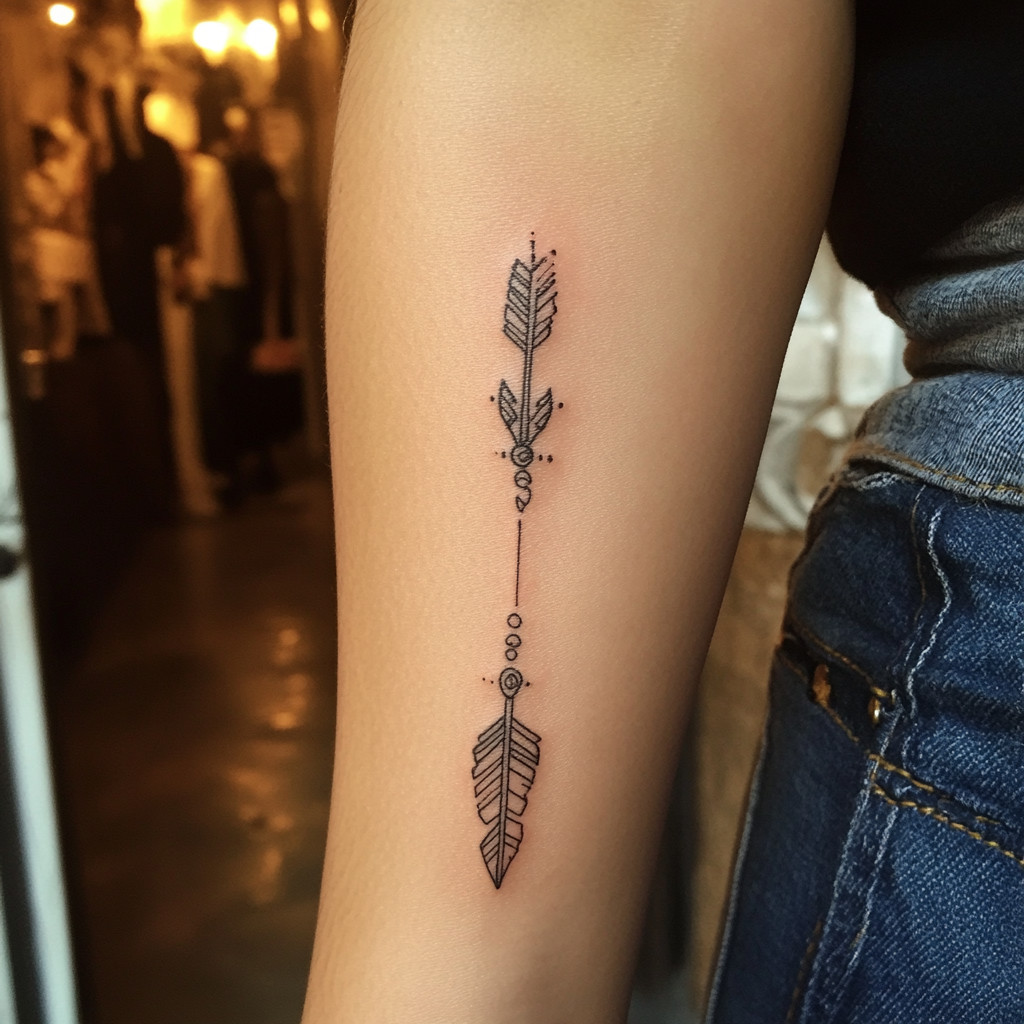 double sided arrow tattoo simple