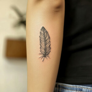 feather tattoo hand