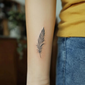 feather tattoo in color