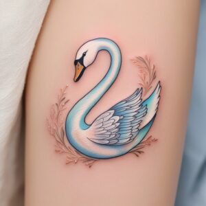 feather with birds tattoo designs