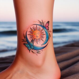 mandala sun and moon tattoo