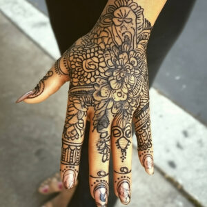 mehndi flower tattoo designs