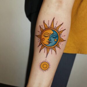 moon and sun tattoo