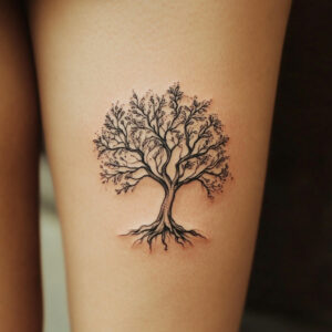 realistic palm tree tattoo design