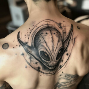 simple alien tattoo