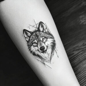 simple wolf tattoo design