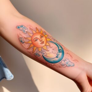 sun and a moon tattoo