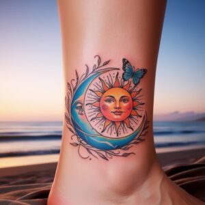 sun and moon best friend tattoos