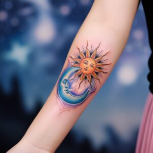 sun and moon couple tattoo