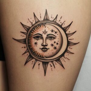 sun and moon tattoo