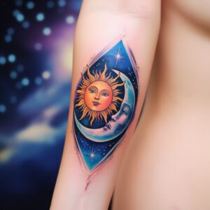 sun and moon tattoos small