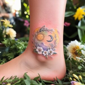 sun and moon yin yang tattoo