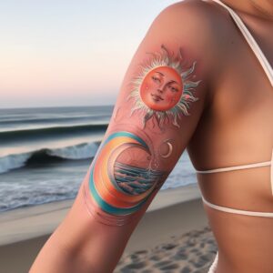 sun moon and star tattoo