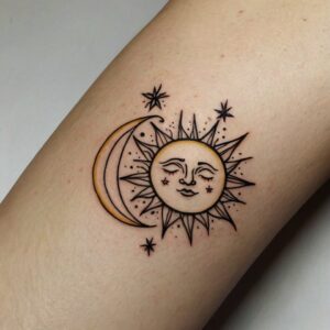 sun moon and stars tattoo