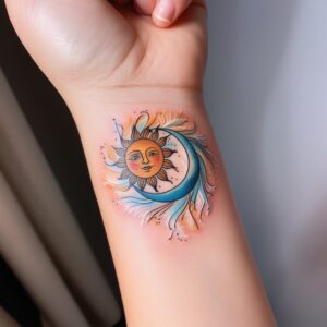 tattoos of moon stars and sun